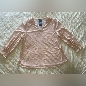 Adrianna Papell Blush Floral V-Neck Blouse - NWT